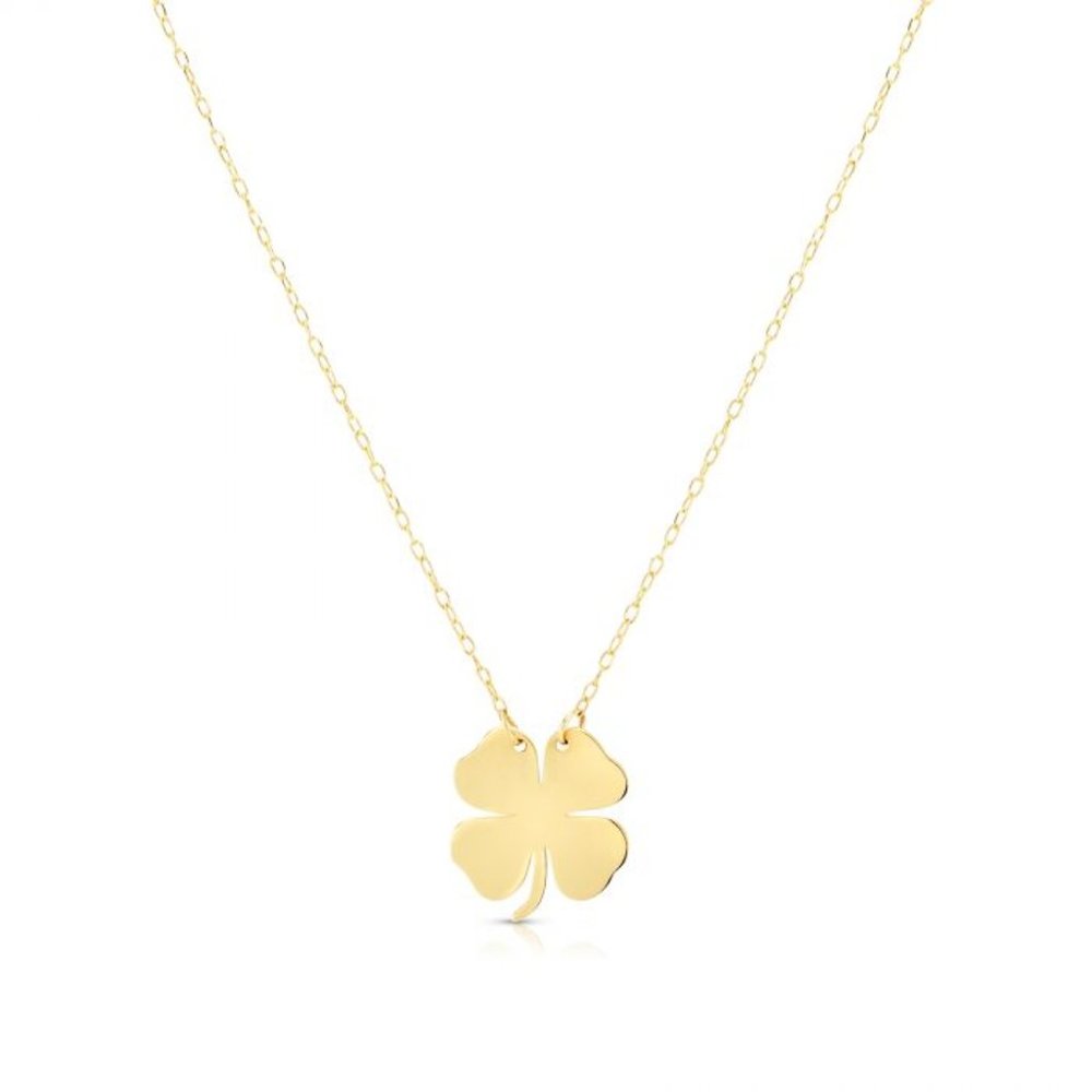 14K Gold Clover Necklace